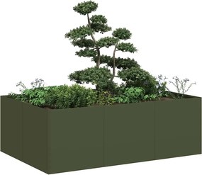 vidaXL Ζαρντινιέρα Λαδί 120x80x40 εκ. από Χάλυβα