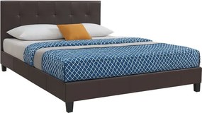 Κρεβάτι Sissy Megapap από τεχνόδερμα χρώμα καφέ 160x200εκ.