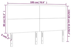 vidaXL Κεφαλάρι Κρεβατιού LED Σκούρο Μπλε 180x5x118/128 εκ. Βελούδινο