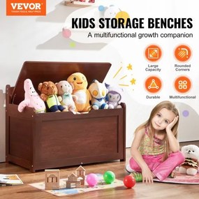VEVOR Kids Toy Storage Bench Wooden Toy Box Chest 32.68 x 17.91 x 24.02&quot; Cherry