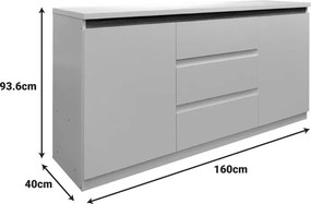 Μπουφές Chiemo pakoworld λευκό 160x40x93.6εκ