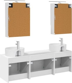 vidaXL Σετ Ντουλαπιών Μπάνιου 5 pcs Λευκό Επεξεργασμένο Ξύλο