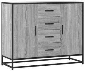 vidaXL Sideboard Γκρι Sonoma 92x35x76 cm Ξύλινο μηχανουργικό ξύλο