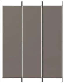vidaXL Διαχωριστικό Δωματίου με 3 Πάνελ Ανθρακί 150x200 εκ. από Ύφασμα