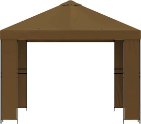 vidaXL Κιόσκι 3 x 3 m Taupe Πολυεστέρας και Χάλυβας 190 gsm