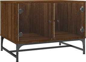 vidaXL Coffee Table Brown Oak Medium Engineered wood, glass, steel