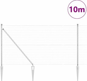 vidaXL Τεντώτο με στήριγμα Ασημί 1 x 10 m Ατσάλι