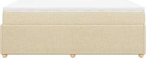 vidaXL Κρεβάτι Boxspring με Στρώμα Κρεμ 120x190 εκ. Υφασμάτινο