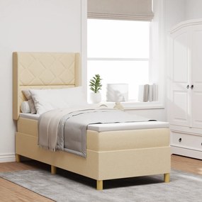 vidaXL Κρεβάτι Box Spring με Στρώμα Κρεμ 80x200 εκ