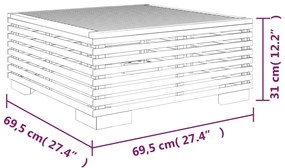 vidaXL Τραπεζάκι Κήπου 69,5x69,5x31 εκ. από Μασίφ Ξύλο Teak