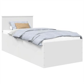 vidaXL Σκελετός Κρεβατιού Λευκό 75 x 190 cm Επεξεργασμένο ξύλο