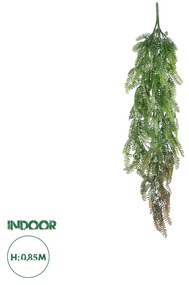 GloboStar® Artificial Garden HANGING FERN 20842 Τεχνητό Διακοσμητικό Κρεμαστό Φυτό Φτέρη Μ25 x Π12 x Υ85cm