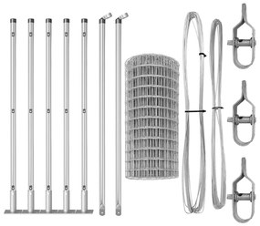 vidaXL Τεντώτο με στήριγμα Ασημί 0,4 x 10 μ Ατσάλι