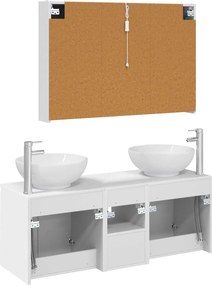 vidaXL Σετ Ντουλαπιών Μπάνιου 4 pcs Λευκό Επεξεργασμένο Ξύλο