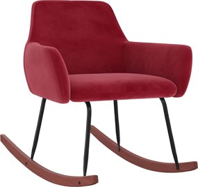 vidaXL Πολυθρόνα Κουνιστή Μπορντό Βελούδινη