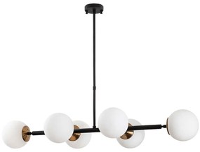 Φωτιστικό Οροφής - Ράγα Fazli 942FLG1207 110x40x35/66cm 6xE14 40W Black-White Opviq