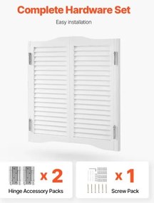 VEVOR Swinging Cafe Doors 81.3x91.4 cm Pine Wood White with Hinges &amp; Hardware