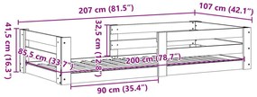 Σκελετός Κρεβ. Χωρίς Στρώμα Καφέ Κεριού 100x200 εκ Μασίφ Πεύκο - Καφέ