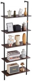 VEVOR Industrial Square Pipe Shelf 5 Tier 24x11.8in Wall-Mount for Bedroom