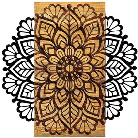 Διακοσμητικό Τοίχου Mandala 899SKL2165 58x58x3cm Walnut-Black Wallity Μέταλλο,Ξύλο