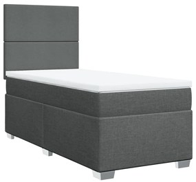 ΚΡΕΒΑΤΙ BOXSPRING ΜΕ ΣΤΡΩΜΑ ΣΚΟΥΡΟ ΓΚΡΙ 100X200 ΕΚ. ΥΦΑΣΜΑΤΙΝΟ 3292693