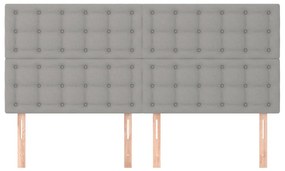 vidaXL Κεφαλάρια Κρεβατιού 4 τεμ. Αν. Γκρι 80 x 5 x 78/88εκ.Υφασμάτινο