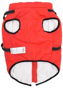 vidaXL Μπουφάν Σκύλου με ιμάντα Κόκκινο 6XL Φλις και Πολυεστέρας