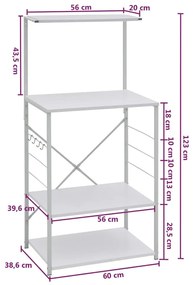 Ντουλάπι Φούρνου Μικροκυμάτων Λευκό 60x39,6x123 εκ. Επεξ. Ξύλο - Λευκό