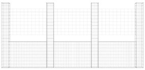 vidaXL Συρματοκιβώτιο σε U Σχήμα με 5 Στύλους 500x20x200 εκ Σιδερένιο