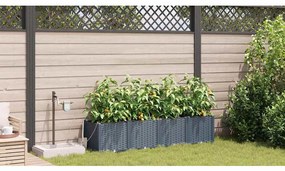 vidaXL Ζαρντινιέρες κήπου Ανοιχτό γκρι 160 x 40 x 37.5 cm Ατσάλι