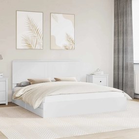 vidaXL Κρεβάτι Αποθήκης Λευκό 180 x 200 cm Επεξεργασμένο ξύλο