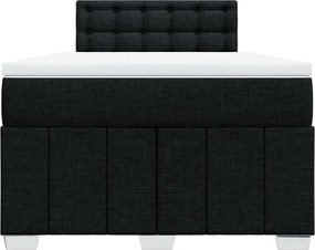 vidaXL Κρεβάτι Boxspring με Στρώμα Μαύρο 120x200 εκ. Υφασμάτινο