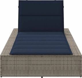 vidaXL Ξαπλώστρα με αιωρούμενο μαξιλάρι Γκρι Poly Rattan