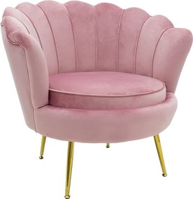 Πολυθρόνα Daimon pakoworld βελούδο ροζ-χρυσό 79x74x78εκ