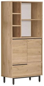 Στήλη Μπάνιου 956LCS3469 74,8x35,5x161,6cm Walnut Μοριοσανίδα, Μέταλλο