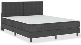 vidaXL Κρεβάτι Boxspring Σκούρο Γκρι 160 x 200 εκ. Υφασμάτινο