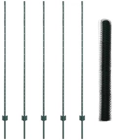 vidaXL Φράχτης με Στήλες. Πράσινο 1.6 x 10 m Ατσάλι