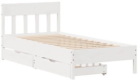 vidaXL Σκελετός Κρεβ. Χωρίς Στρώμα Λευκό 90x190 εκ Μασίφ Πεύκο