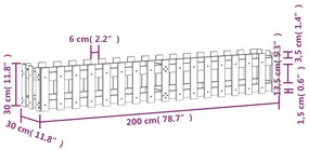 Ζαρντινιέρα με Σχέδιο Φράχτη 200x30x30 εκ. Μασίφ Ψευδοτσούγκα - Καφέ