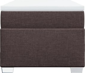vidaXL Κρεβάτι Boxspring με Στρώμα Σκούρο Καφέ 90x200 εκ. Υφασμάτινο