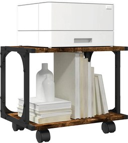 vidaXL Βάση Εκτυπωτή 2 Επιπέδων Καπνιστή Δρυς 41x28x33,5 εκ Επεξ. Ξύλο