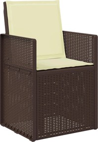 vidaXL Καρέκλες Εστιατορίου Κήπου 2 pcs Καφέ και Κρεμ PP
