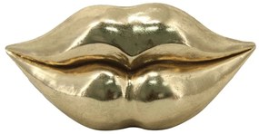 Διακοσμητικό Αντικείμενο Lips 65217 29x9,5cm Gold Polyresin
