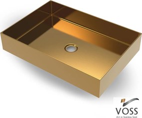 Voss Aldo Gold Brushed PVD 55x38 - Επιτραπεζιος Μεταλλικος Νιπτηρας