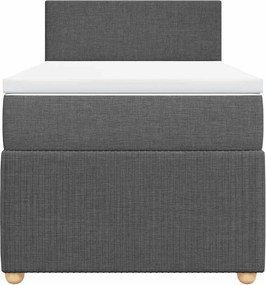 vidaXL Κρεβάτι Boxspring με Στρώμα Σκούρο Γκρι 80x200 εκ. Υφασμάτινο