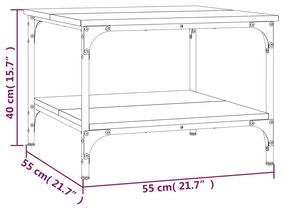 Τραπεζάκι Σαλονιού Γκρι Sonoma 55x55x40 εκ. Επεξεργασμένο Ξύλο - Γκρι