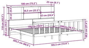 ΚΡΕΒΑΤΙ ΒΙΒΛΙΟΘΗΚΗ ΧΩΡΙΣ ΣΤΡΩΜΑ 180X200 ΕΚ ΜΑΣΙΦ ΞΥΛΟ ΠΕΥΚΟΥ 3321725