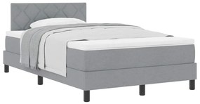 vidaXL Κρεβάτι box spring με στρώμα Ανοιχτό γκρι 120 x 190 cm ύφασμα