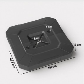 Βάση ομπρέλας 2 τεμαχίων, αδιάβροχη, βάρος ομπρέλας, βάση για ομπρέλα κρεμαστή