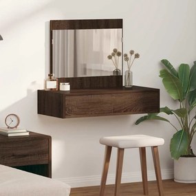 vidaXL Επιτραπέζιο Καθρέφτης Καφέ Δρυς 83x40x70 εκ.